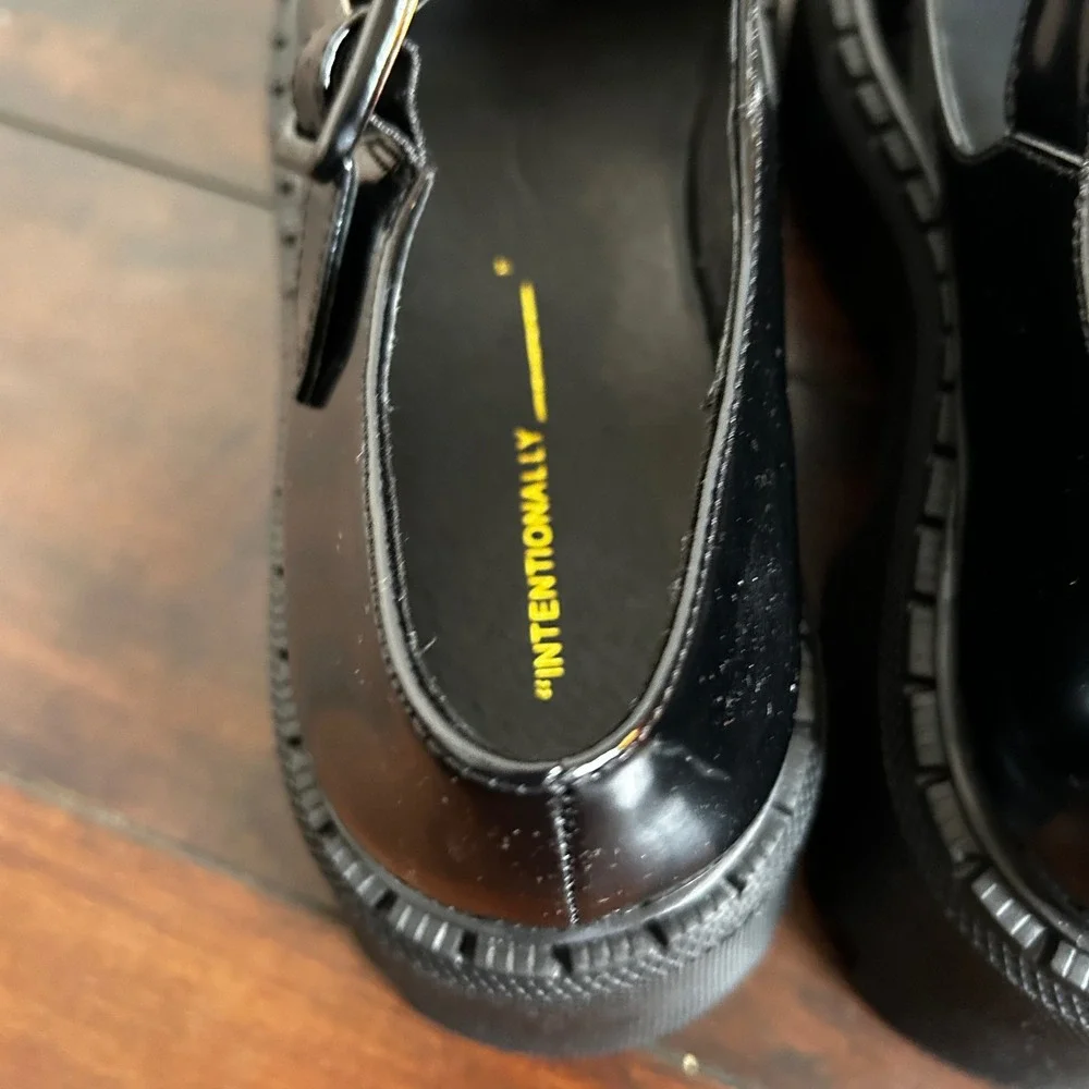 $218 Intentionally Blank Pears Leather Mary Jane 10 Chunky Platform Goth Grunge